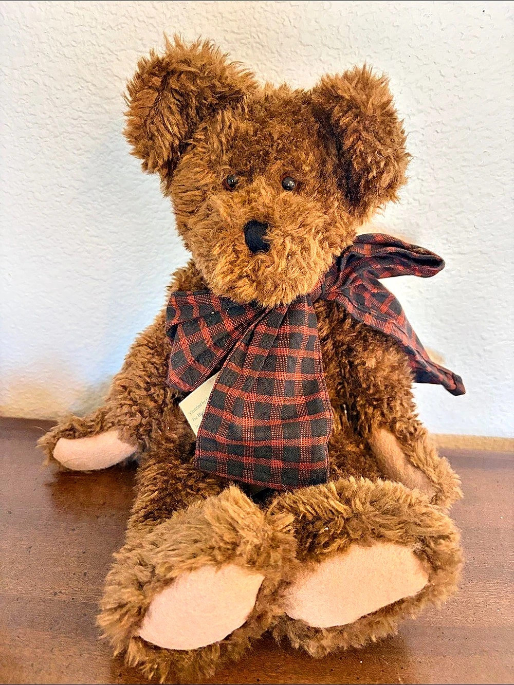 Boyds Bears & Friends Burke Brown Plaid Jointed Bear with Scarf 90s Y2K